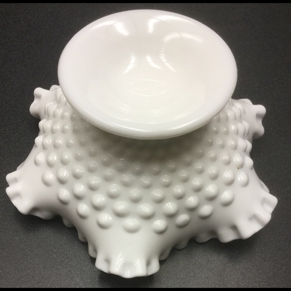 Fenton White Hobnail Pedestal Dish - Picture 3 of 6
